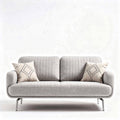 Two-seater sofa with linen upholstery and decorative pillows 200 x 80 x 85cm