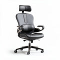Ergonomic office chair with adjustable headrest and lumbar support black and gray 70 x 70 x 130cm