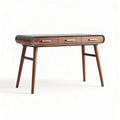 Wooden writing desk with three drawers in walnut finish 120 x 60 x 75cm