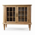 Wooden glass-door cabinet for living room storage 60 x 30 x 50cm