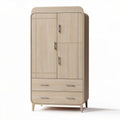 Wooden storage cabinet with two doors and two drawers 80 x 40 x 180cm