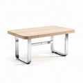 Wooden tabletop coffee table with metal legs and drawer 150 x 80 x 75cm