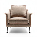 Upholstered armchair in beige fabric with metal legs 80 x 90 x 85cm